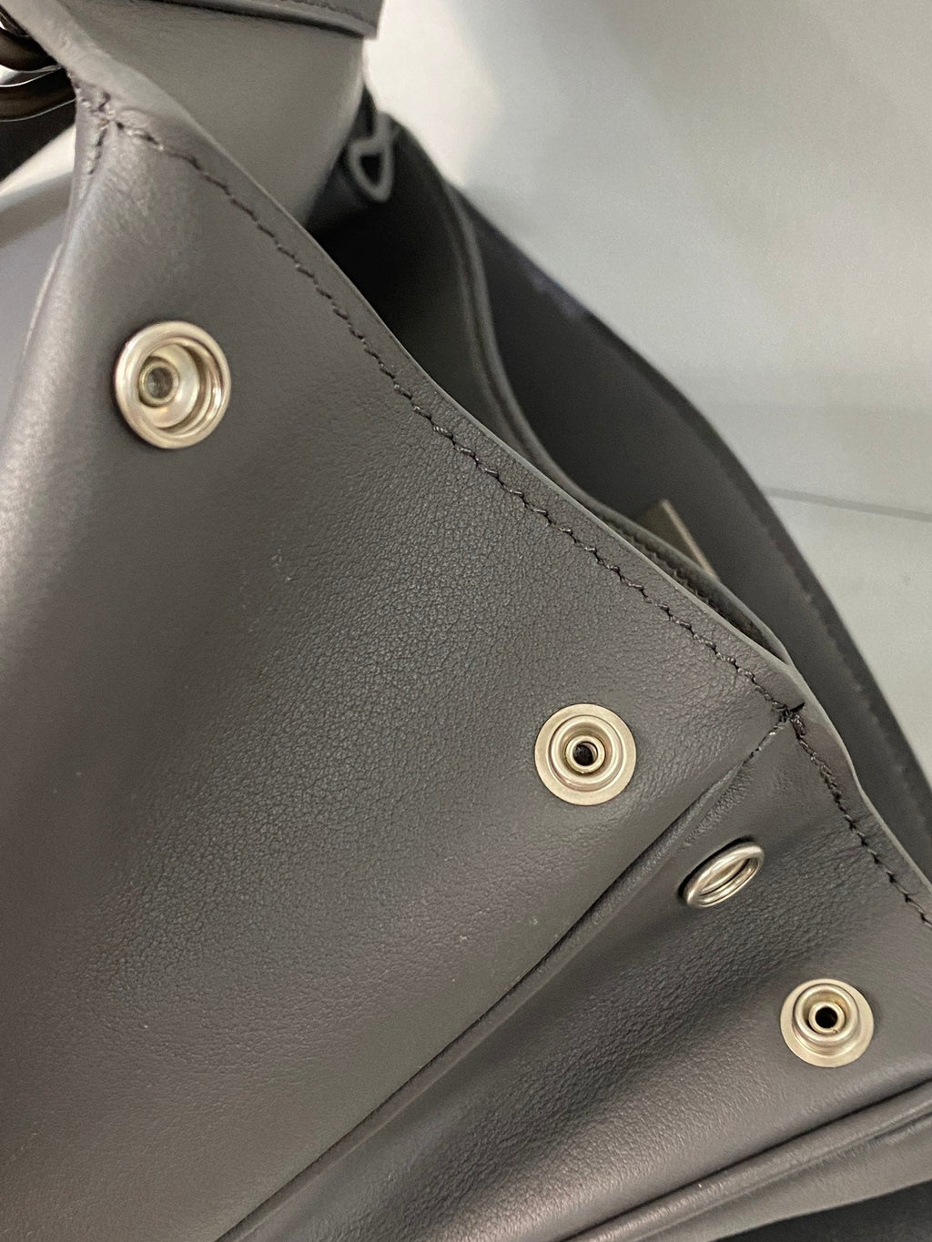 RODEO SMALL BAG 29 IN GREY SMOOTH CALFSKIN SILVER HARDWARE