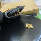 GUCCI HORSEBIT 1955 MINI TOP HANDLE BAG 18 IN BLACK CALFSKIN GOLD HARDWARE