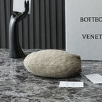 BOTTEGA VENETA 25S MINI JODIE 28 IN MUTED TAUPE SUEDE GOLD HARDWARE
