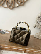 CHANEL MINI VINTAGE COSMETIC BAG 11 IN MIKADO SHINY CALFSKIN GOLD HARDWARE