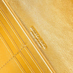 BV Long Clutch Andiamo 31 Gold Metalic Leather Ghw
