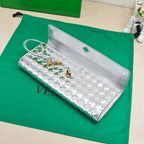 BV Long Clutch Andiamo 31 Silver Metalic Leather Ghw