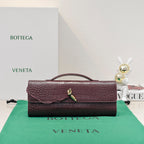BV Long Clutch Andiamo 31 Burgundy Crocodile Calfskin Ghw