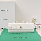 BV Long Clutch Andiamo 31 White Crocodile Calfskin Ghw