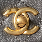CHANEL 25S COCO HANDLE BAG 23 IN DARK GREY CAVIAR WITH GOLD HARDWARE