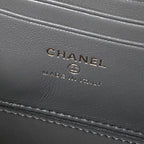 CC MINI 17 CLUTCH WITH STRAP IN DARK GREY CALFSKIN