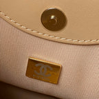 CHANEL 25S TOP HANDLE 20 CM IN DARK BEIGE LAMBSKIN