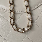 CHANEL 25S TOP HANDLE 20 CM IN CREAM WHITE LAMBSKIN