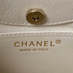 CHANEL 25S TOP HANDLE 20 CM IN CREAM WHITE LAMBSKIN
