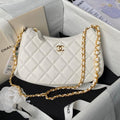 CC 20 CLUTCH BAG IN WHITE CALFSKIN WITH STRAP