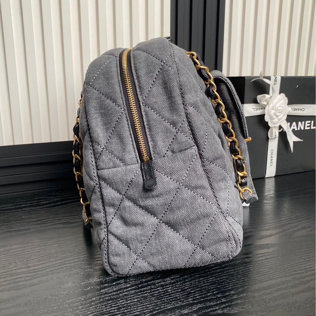 BOWLING BAG 44 IN SANTAS GRAY DENIM GOLD HARDWARE