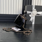 CHANEL 25S VANITY CASE 17 IN BLACK PATENT CALFSKIN GOLD HARDWARE
