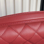 CHANEL RETRO STYLE FLAP BAG 19 IN STILETTO RED GRAINED CALFSKIN GOLD HARDWARE