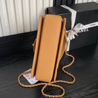 CHANEL RETRO STYLE FLAP BAG 22 IN RAW SIENNA GRAINED CALFSKIN GOLD HARDWARE