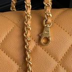 CHANEL RETRO STYLE FLAP BAG 22 IN RAW SIENNA GRAINED CALFSKIN GOLD HARDWARE