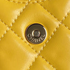 CHANEL CAMERA BAG 24 IN MIMOSA YELLOW SHINY CALFSKIN GOLD CHAIN