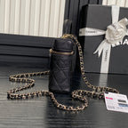 CHANEL COSMETIC BAG 19 IN BLACK GRAINED CALFSKIN GOLD HARDWARE