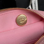 CHANEL BOWLING BAG 29 IN BABY PINK CALFSKIN GOLD HARDWARE