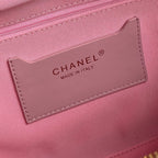 CHANEL BOWLING BAG 29 IN BABY PINK CALFSKIN GOLD HARDWARE