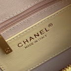 CHANEL QUILTED HOBO CARGO BAG 31 IN LIGHT YELLOW CALFSKIN GOLD CHAIN