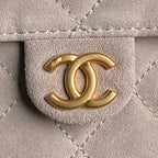 CHANEL MEDIUM HANDBAG 40 IN BEIGE SUEDE GOLD HARDWARE