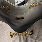 CHANEL MEDIUM HANDBAG 40 IN BEIGE SUEDE GOLD HARDWARE