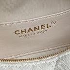 CHANEL 25S HOBO BAG 22 IN WHITE CAVIAR LEATHER