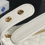 CHANEL 25S HOBO BAG 22 IN WHITE CAVIAR LEATHER