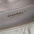 CHANEL 25S HOBO BAG 22 IN GREY CAVIAR LEATHER