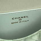 CHANEL 25S COCO CRUSH HANDLE BAG 19 IN LIGHT GREEN CAVIAR LEATHER