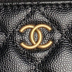 CHANEL 25S VANITY CASE BAG 19 IN BLACK CALFSKIN GOLD HARDWARE