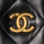 CHANEL 25S BOW BAG 26 IN BLACK LAMBSKIN WITH GOLD HARDWARE