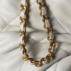 CHANEL 25S  MINI BOW BAG 26 IN CREAM WHITE LAMBSKIN WITH GOLD HARDWARE