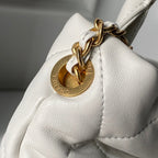 CHANEL 25S  MINI BOW BAG 26 IN CREAM WHITE LAMBSKIN WITH GOLD HARDWARE