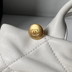 CHANEL 25S  MINI BOW BAG 26 IN CREAM WHITE LAMBSKIN WITH GOLD HARDWARE