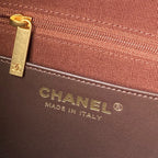 CHANEL 25S HOBO BAG 31 IN DARK BROWN SUEDE WITH GOLD HARDWARE
