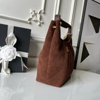 CHANEL 25S HOBO BAG 31 IN DARK BROWN SUEDE WITH GOLD HARDWARE