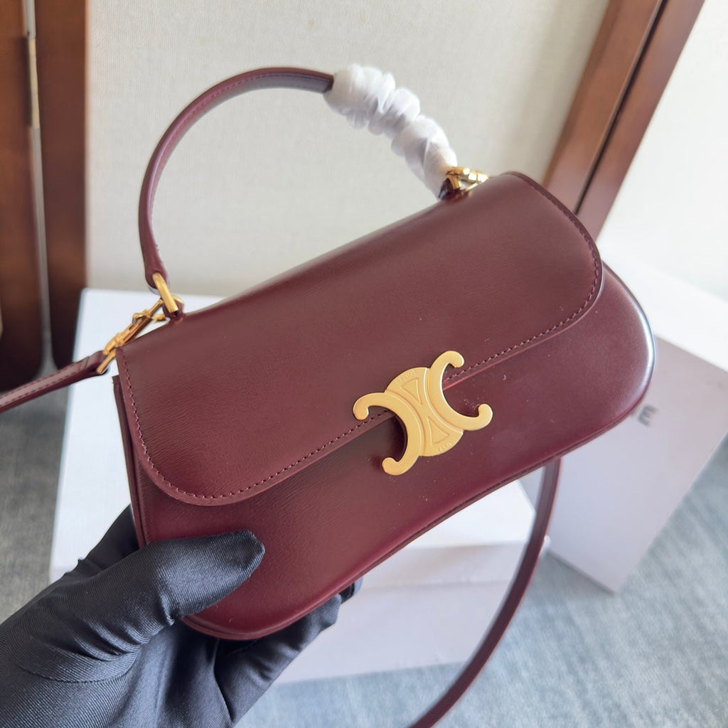 TEEN LOLA 20 IN BURGUNDY RED CALFSKIN GOLD HARDWARE