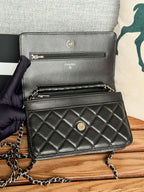 CHANEL WOC ENTRUPY 19 BAG IN BLACK CALFSKIN