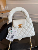 CHANEL KELLY SHOPPING BAG 19 IN WHITE CALFSKIN GOLD HARDWARE