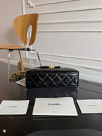 CHANEL KELLY SHOPPING BAG 19 IN BLACK CALFSKIN GOLD HARDWARE