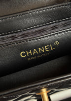CHANEL KELLY SHOPPING BAG 19 IN BLACK CALFSKIN GOLD HARDWARE