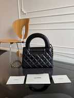 CHANEL KELLY SHOPPING BAG 19 IN BLACK CALFSKIN GOLD HARDWARE