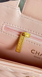 CHANEL KELLY SHOPPING BAG 19 IN LIGHT PINK CALFSKIN GOLD HARDWARE