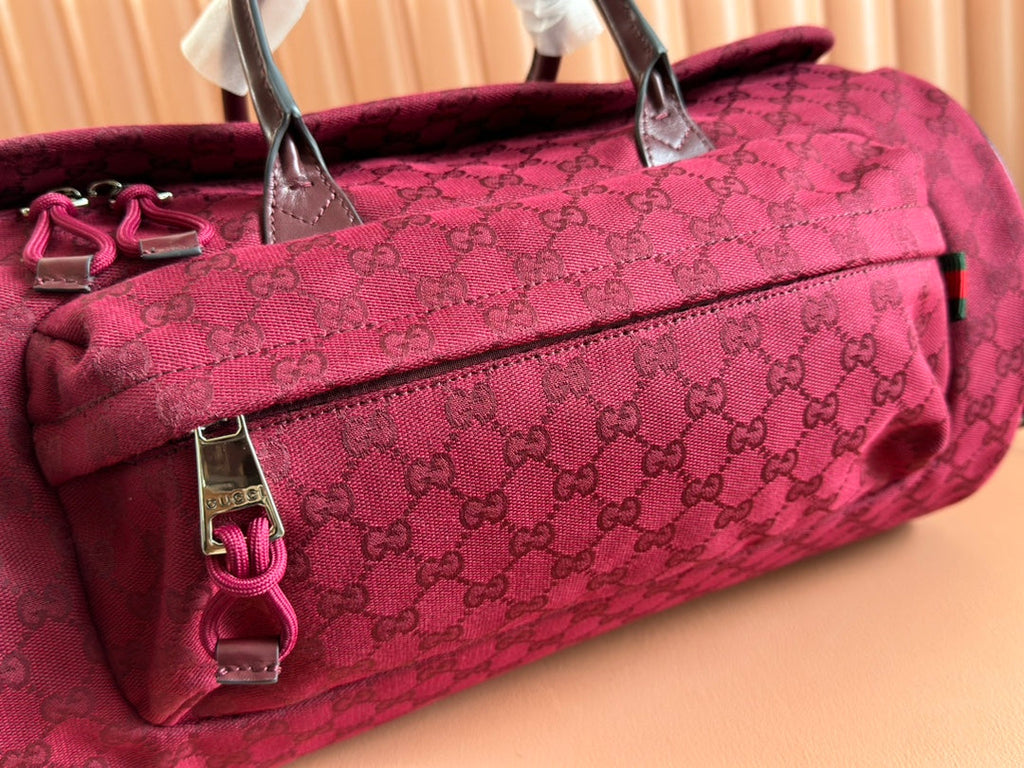 GG SMALL DUFFLE BAG 42 IN ROSSO ANCORA RED GG CANVAS
