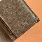 GUCCI OPHIDIA CARD CASE 19 IN BEIGE BROWN COATED FABRIC AND CALFSKIN