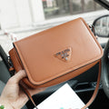SHOULDER BAG 26 IN BROWN SHINY GRAINED CALFSKIN