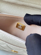CHANEL 25S WALLET ON CHAIN 19 IN CREAM WHITE CAVIAR