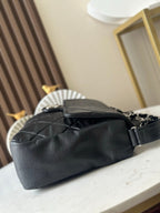 CHANEL 25S SHOULDER BAG 40 IN BLACK CAVIAR WITH SILVER HARDWARE