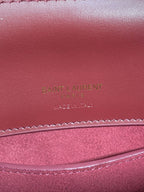 LE 37 SMALL BUCKET BAG 20 IN BURGUNDY RED CALFSKIN GOLD HARDWARE